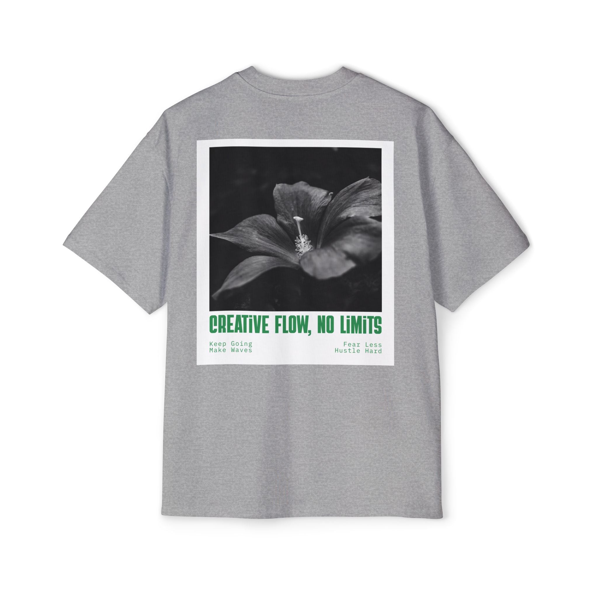 Men's Tee — "No Limits" Floral Graphic Oversized Shirt