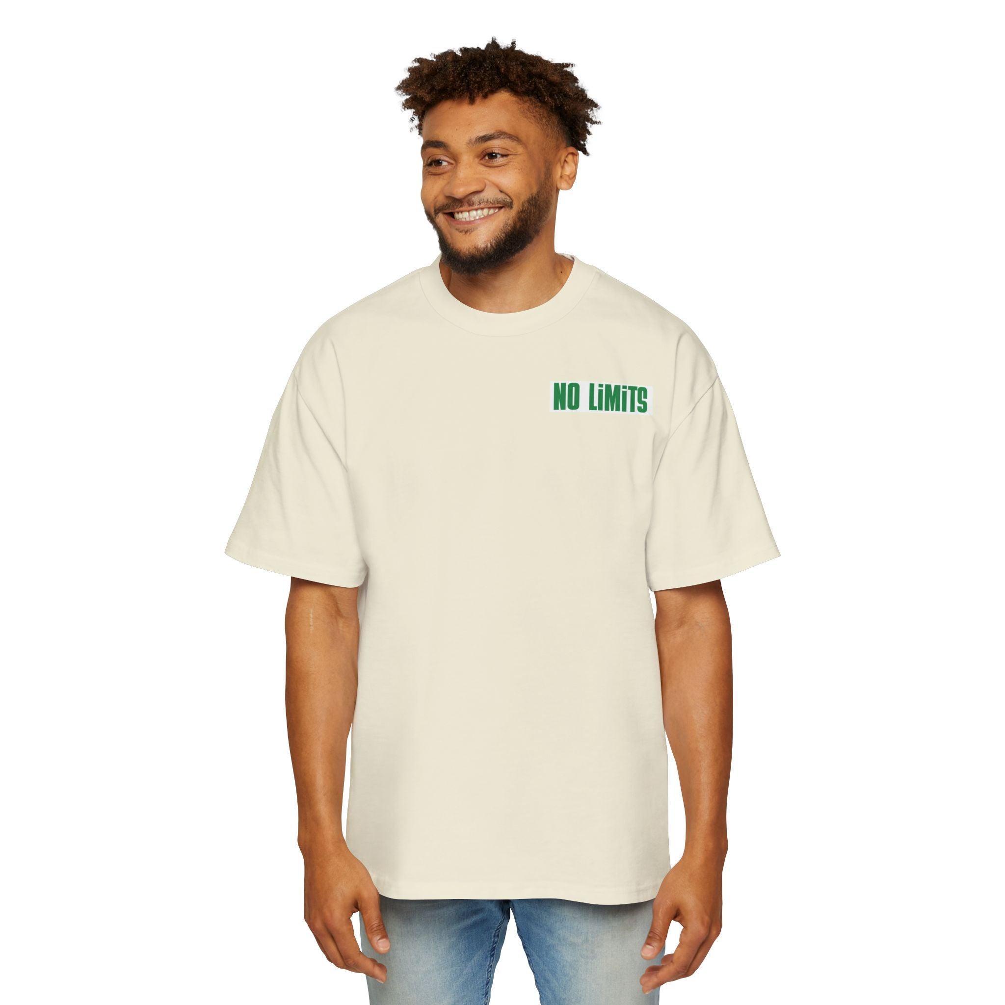 Men's Tee — "No Limits" Floral Graphic Oversized Shirt
