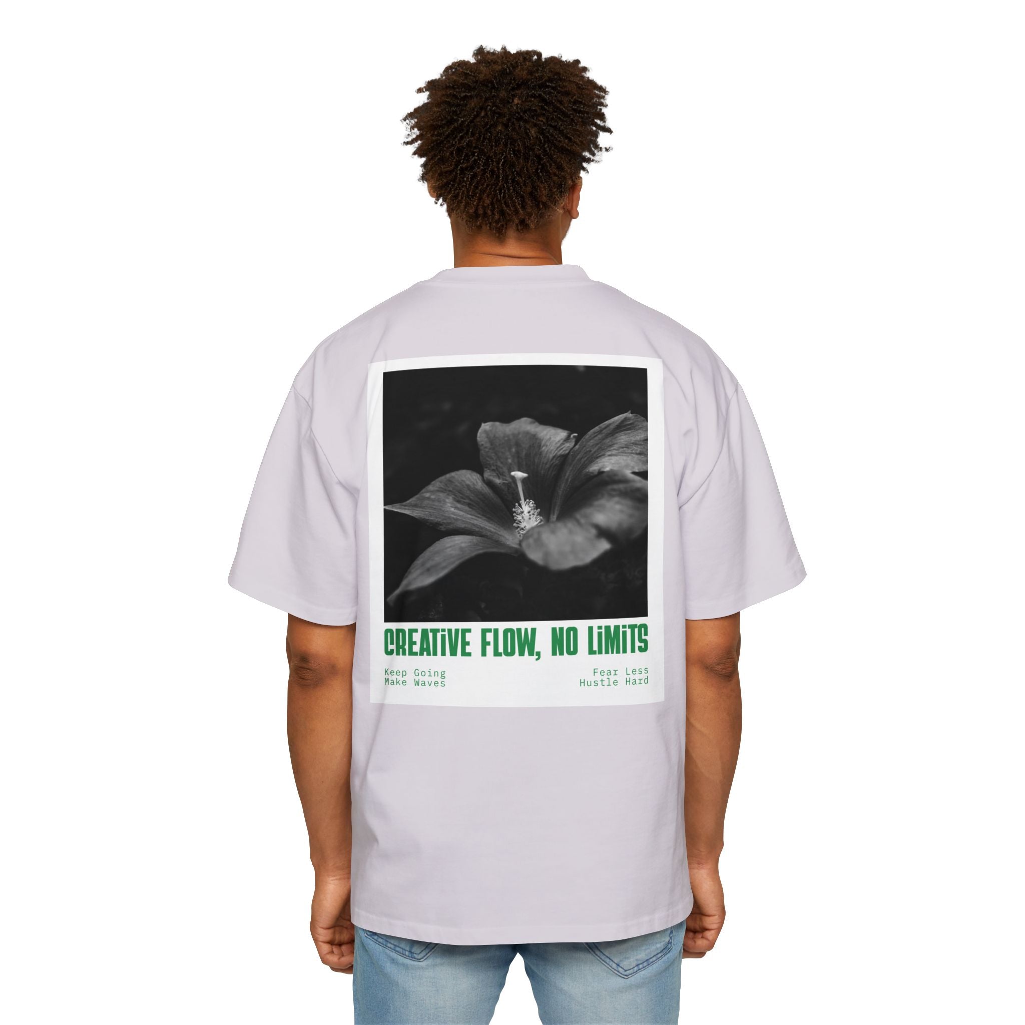 Men's Tee — "No Limits" Floral Graphic Oversized Shirt
