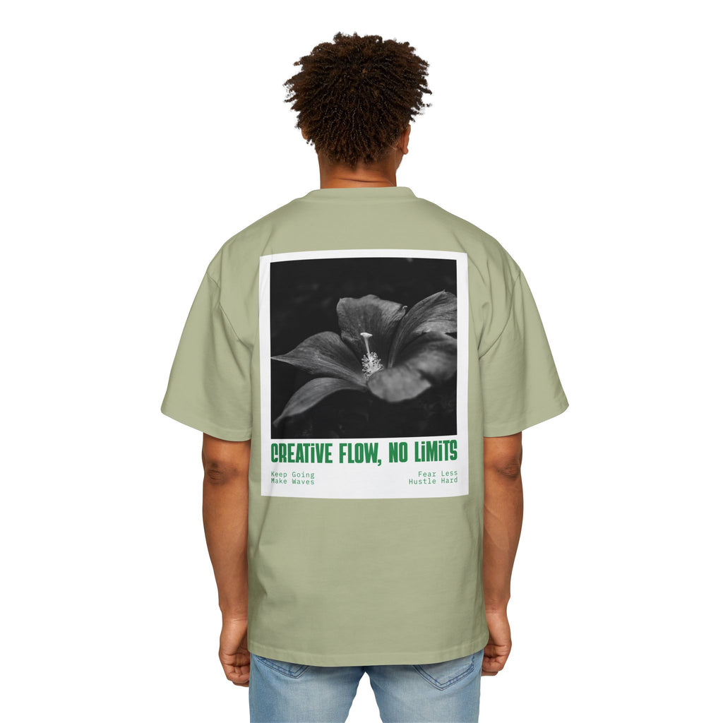 Men's Tee — "No Limits" Floral Graphic Oversized Shirt
