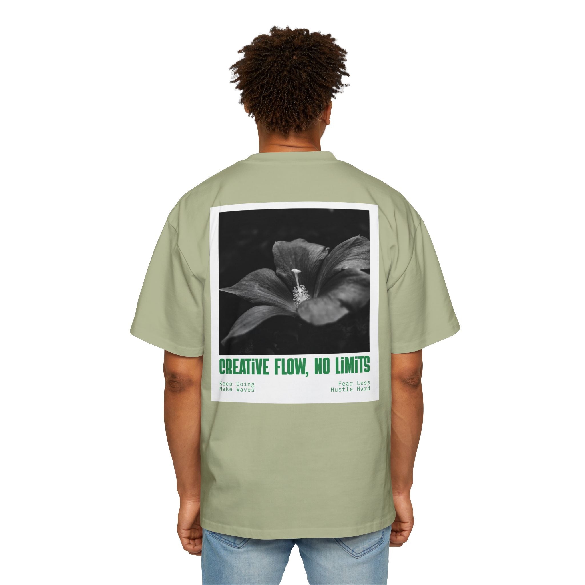 Men's Tee — "No Limits" Floral Graphic Oversized Shirt