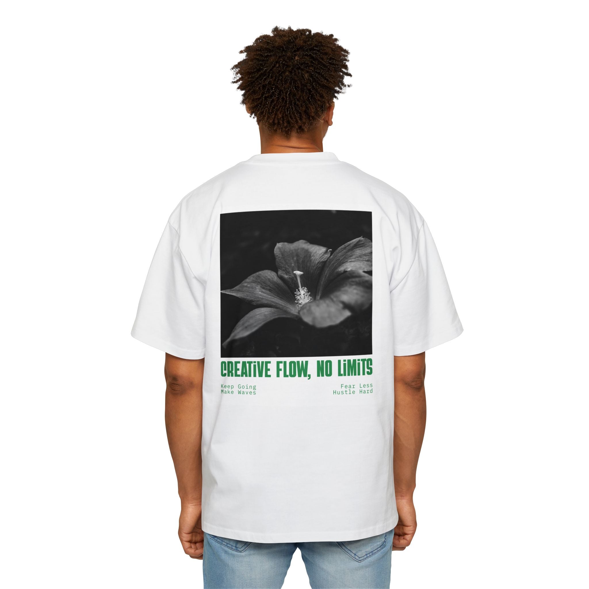 Men's Tee — "No Limits" Floral Graphic Oversized Shirt