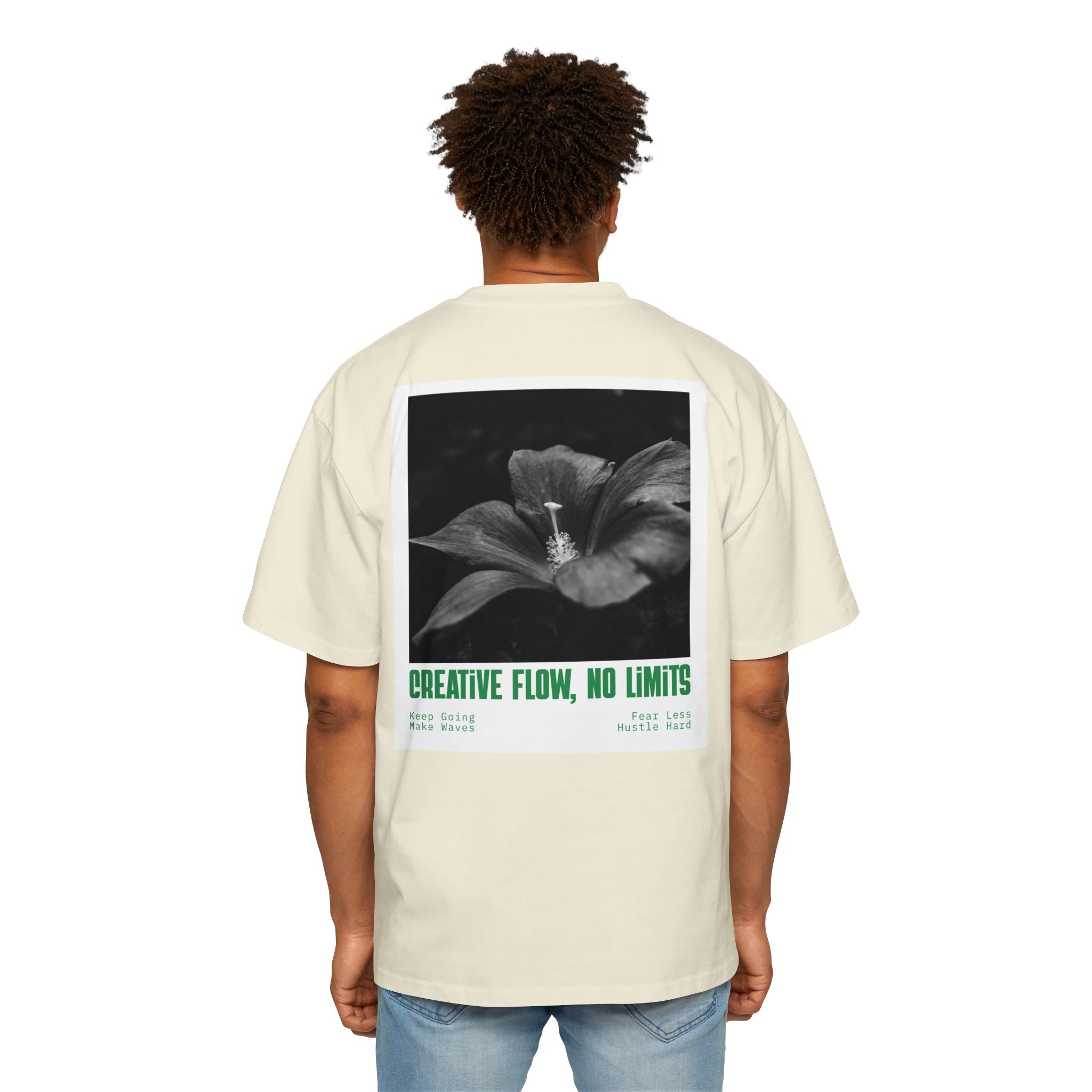 Men's Tee — "No Limits" Floral Graphic Oversized Shirt