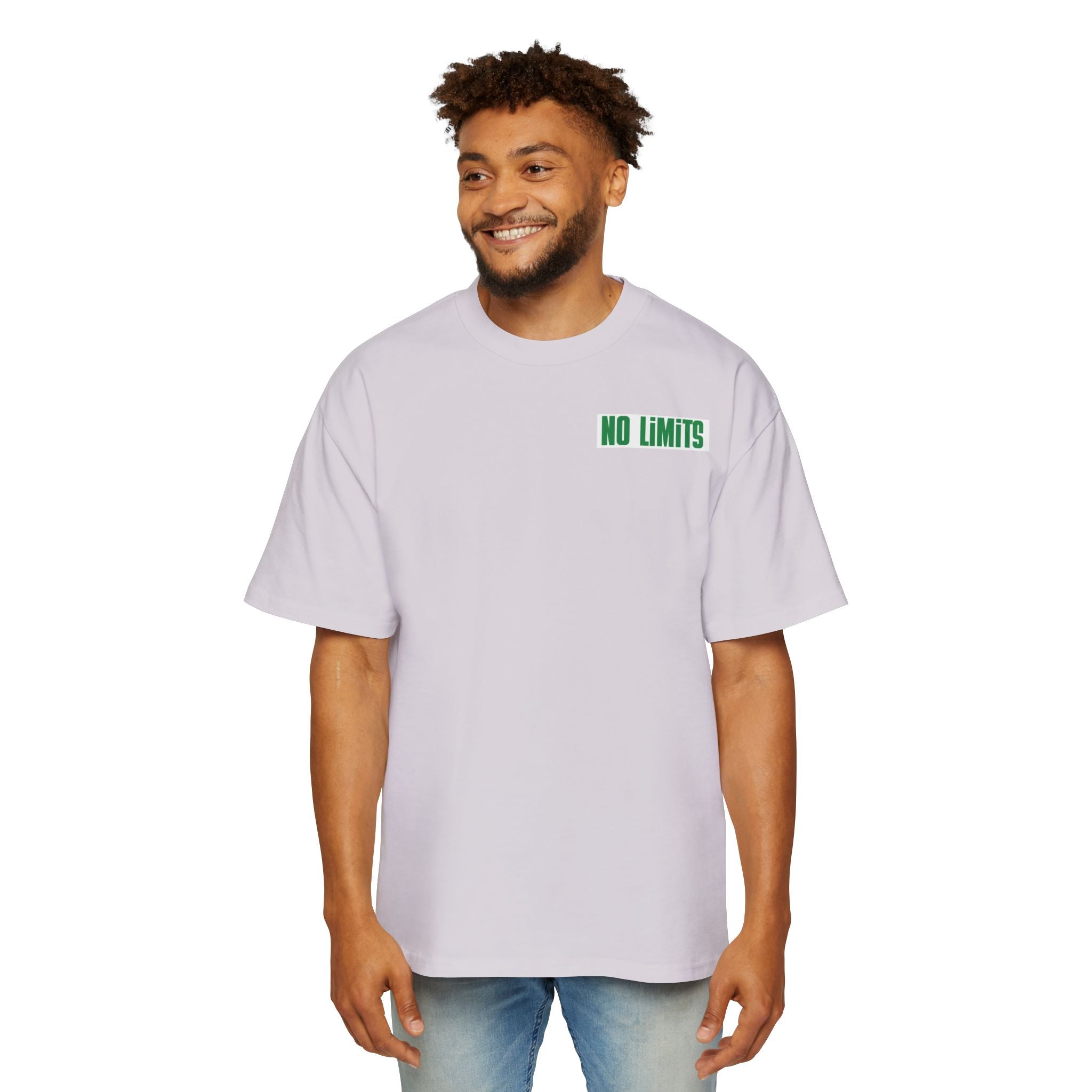 Men's Tee — "No Limits" Floral Graphic Oversized Shirt