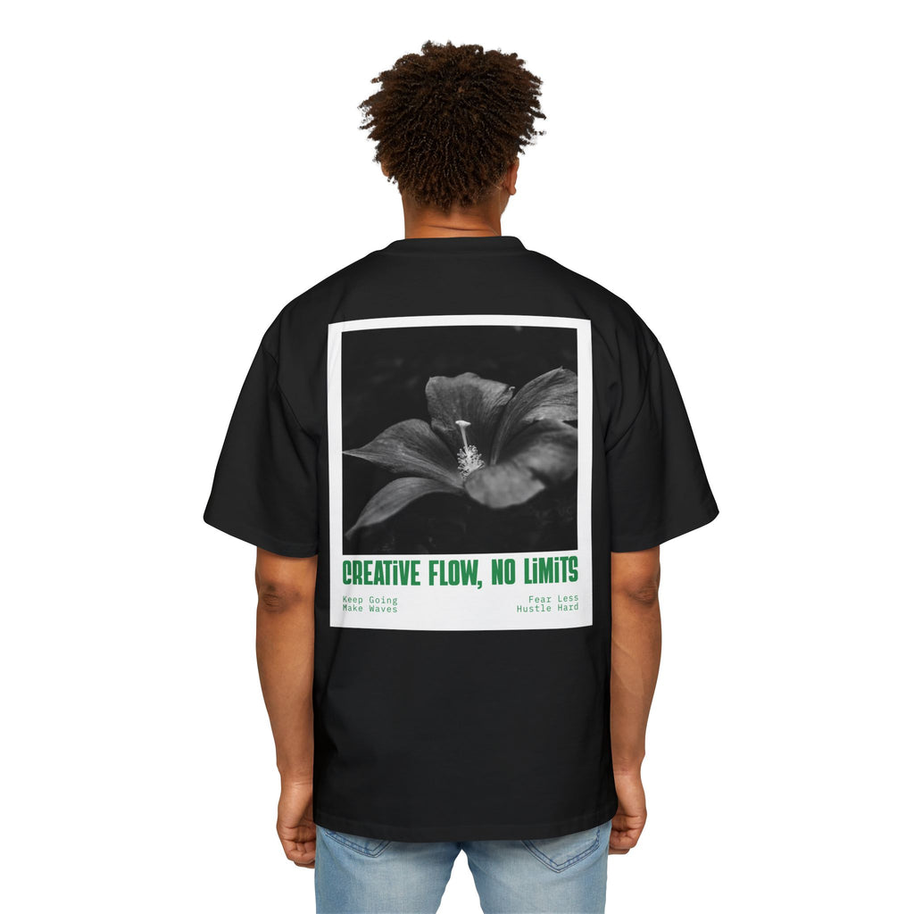Men's Tee — "No Limits" Floral Graphic Oversized Shirt