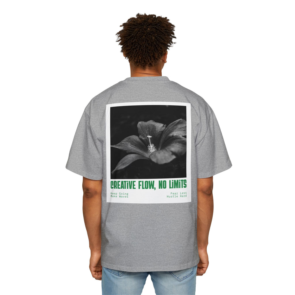 Men's Tee — "No Limits" Floral Graphic Oversized Shirt